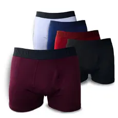Kit 5 Cuecas Boxer Masculina Elástico Sublimado Box Microfibra Forro Algodão