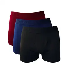 Kit 3 Cuecas Boxer Masculina Lisa Elástico Box Microfibra Forro Algodão Original Confortável
