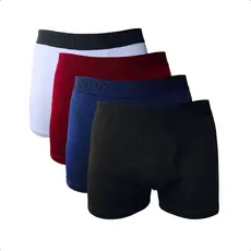 Kit 4 Cueca Boxer Microfibra Masculina Lisa Elástico Cintura Box Forro Algodão Original Confortável
