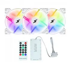 Kit Fan Com 3 Unidades SuperFrame Swift, ARGB, 120mm, Branco, Com Controladora SF-03