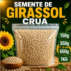 Semente de Girassol Crua Natural Granel Proteína Vegetal Vegano Mix Sementes Fit Saúde