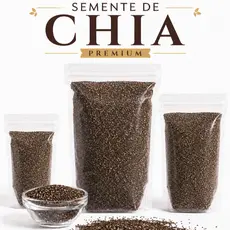 Semente de Chia Premium Natural Granel Alimentação Fitness Saudável Rica em Fibras Ômega-3