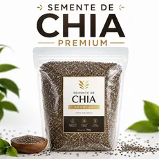 Semente de Chia Natural Granel Pós Treino Proteína Vegetal Ômega 3 Energia Academia Dieta Fit
