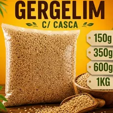 Gergelim Com Casca Semente Integral Granel Proteína Vegetal Vegano Cálcio Dieta Fit