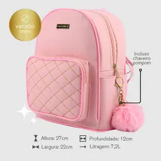 Mochila Passeio Casual Mochila Mini Bag De Costas Para Dia Dia Com Chaveiro Pompom