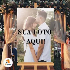 Placa Decorativa Recepção Casamento Personalizada Com Foto Do Casal
