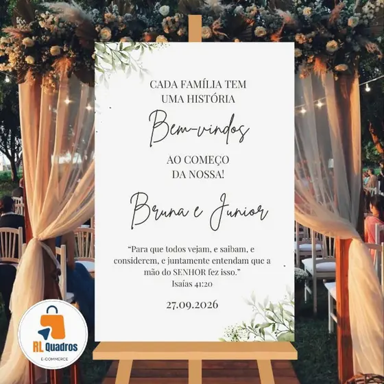 Placa Decorativa Entrada Casamento Bem Vindos Personalizada Folhagem Verde