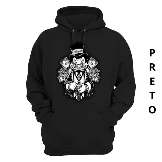 Moletom Unissex Tio Patinhas Dólar Casaco Canguru Capuz Blusa Top Masculina Feminina Agasalho Street