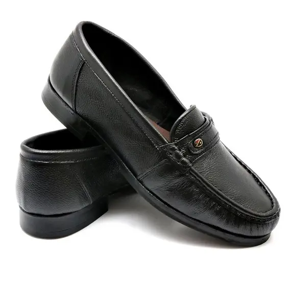 Mocassim Couro Legitimo Ortopédico Sapato Masculino Confortavel Couro