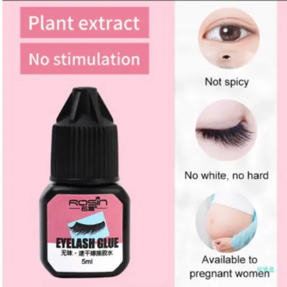 ROSIN 5ml Cola de Extensão de Cílios Profissional 5ml Sem Ardor Secagem Rápida Preta