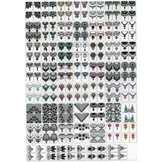 648 Películas / Adesivos De Unhas- Rendas Pretas 3 Cartelão