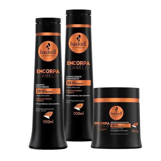 Kit Encorpa Cabelo Haskell (Sh + Cond + Masc) 500ml