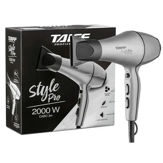 Secador de Cabelo Taiff Style Pro Prata Profissional- 127V OU 220V