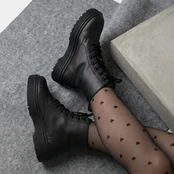 Coturno Feminino Preto Militar Inverno Bota Blogueiras