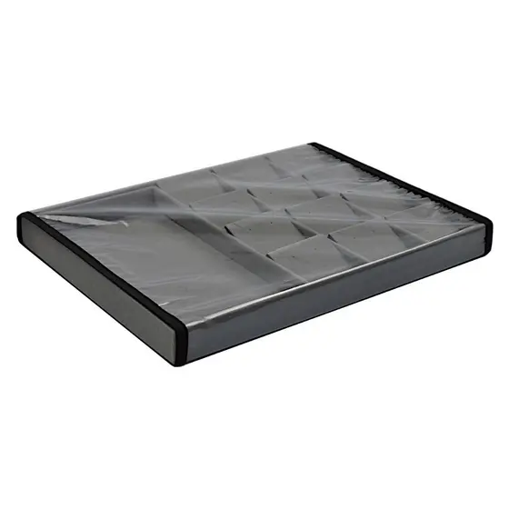Bandeja Mista Lisa com Quadriculado com Capa e com Cartela - 37cm x 27cm x 3cm - Veludo