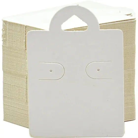 Cartela Capelinha para 1 Par de Brincos - 4 x 5,5 cm - C38 Branca 100 unidades