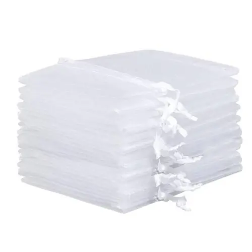 50 Saquinhos de Organza Presente - 10 x 15 cm (Escolha A Cor) - Saco Brindes Lembrancinhas Chá de Bebê Casamento