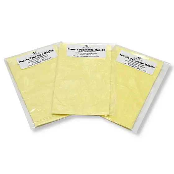 Flanela Mágica Limpa Joias Ouro Prata 09 Flanelas Tamanho grande