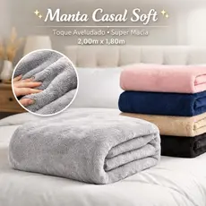 Manta Casal 2,00x1,80 Cobertor Soft Super Macia Quentinha Antialérgica Várias Cores