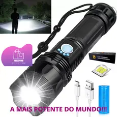 Lanterna Super Potente T9 P50 Tática Mais Forte Do Mundo Potente Sitio Fazenda Acampamento Camping Segurança