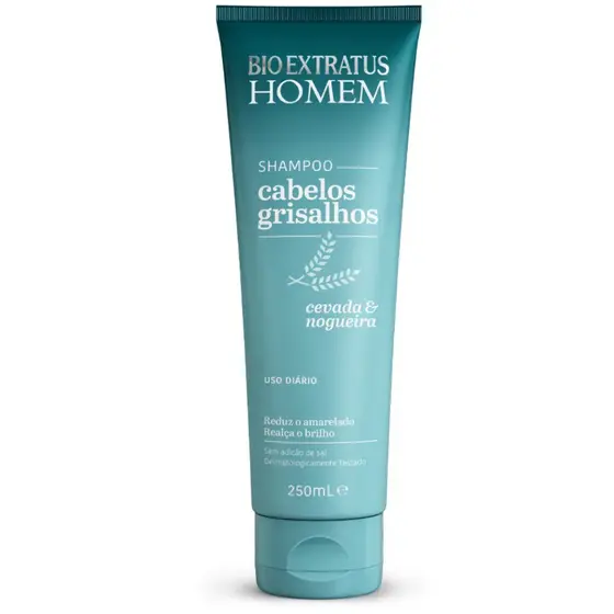BIO EXTRATUS SHAMPOO HOMEM CABELOS GRISALHOS 250mL (REALSA O BRILHO)