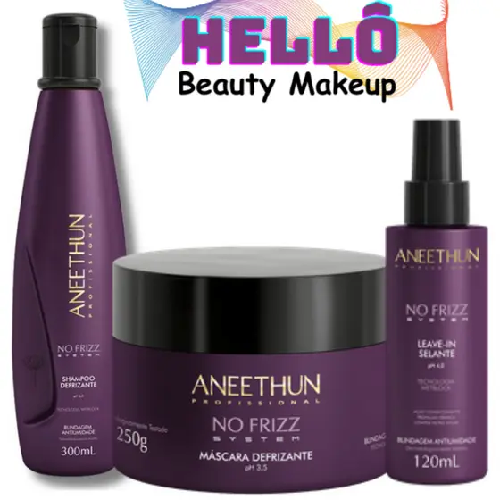 ANEETHUN KIT LINHA NO FRIZZ  SYSTEM (LISO ,ONDULADOS , COM FRIZZ)