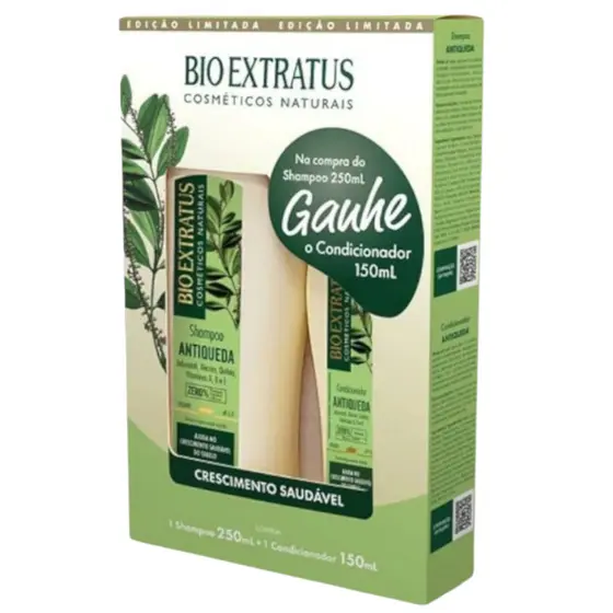 BIO EXTRATUS KIT ANTIQUEDA SHAMPOO 250ml + CONDICIONADOR  150 ml CRESCIMENTO SAUDÁVEL (JABORANDI,ALECRIN EQUILAIA)