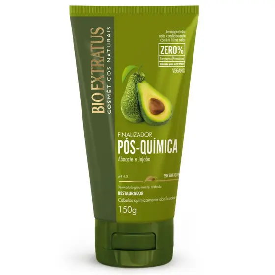 Finalizador Bio Extratus Pós-Química Restaurador 150g Abacate e Jojoba para cabelos quimicamente danificados