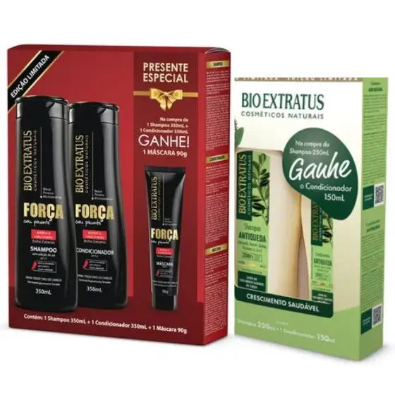 BIO EXTRATUS KIT ANTIQUEDA & FORÇA (FORÇA COM PIMENTA E JABORANDI)