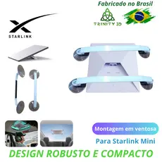 Suporte Starlink Mini Para Carro com ventosas - Suporte Antena Veicular Starlink mini G