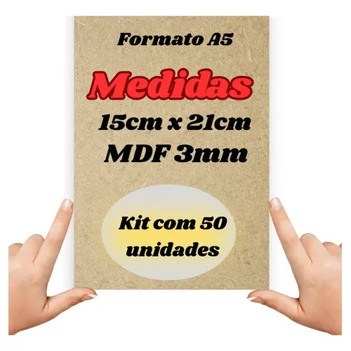 Kit 50 Placas Mdf Cru Un 21x15 Cm Pintura Adesivação Oferta.