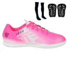 Chuteira UZ Futsal Quadra Nova Adulto + Meião Caneleira Original Uzze Sport