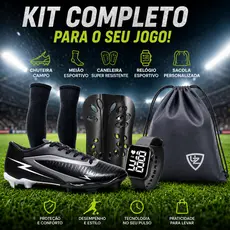 Chuteira Campo Striker Gramado Terra Uzze Sport Original Meião Relógio Mochila Caneleira