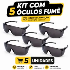 5 Óculos Proteção Epi Segurança Contra Raios Solares UVA UVB Ciclismo Bicicleta Caminhada