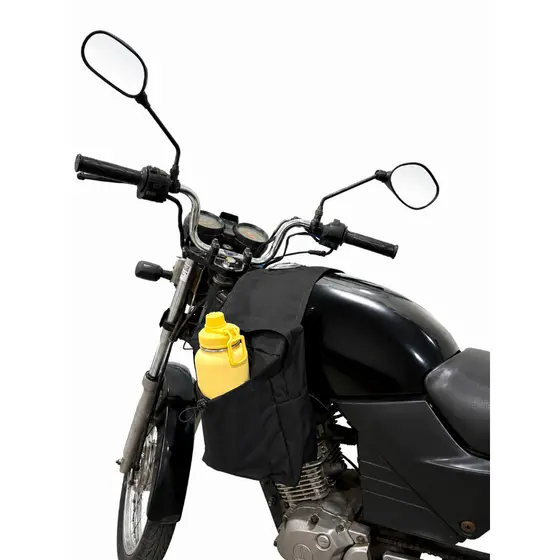 Bolsa de Tanque Moto Impermeável Fácil Instalar 2 Bolsos Laterais Prática Para Motoqueiro e delivery