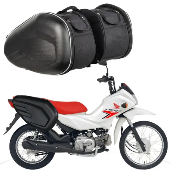 Alforge Bolsa 58L Moto Bau Bag Bauleto Moto Entrega Motoboy Lateral Honda Pop 100 110i