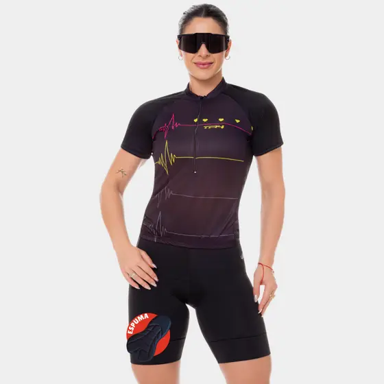 Conjunto Ciclismo Kit Camisa Batimentos e Bermuda Espuma Masculino Way