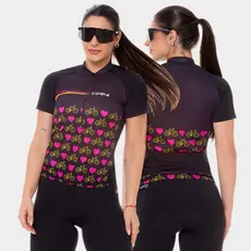 Camisa Ciclismo Feminina Camiseta Manga Curta Preta Bike Roupa Bike Pedal Mtb