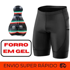 Bermuda Ciclismo Masculina Short Forro Gel Bike Pedal Ciclista Mtb