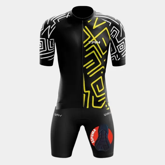 Kit Conjunto Ciclismo Masculino Camiseta Premium Slim Short Bermuda Forro Espuma Bike Pedal