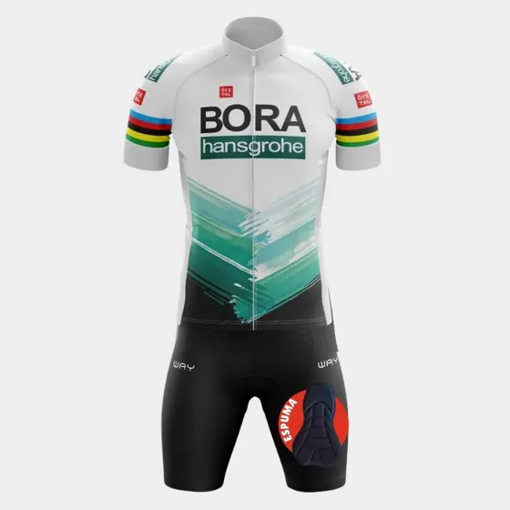 Conjunto Ciclismo Masculino Kit Camisa Premium Ziper Total Bermuda Acolchoado Espuma Bike MTB