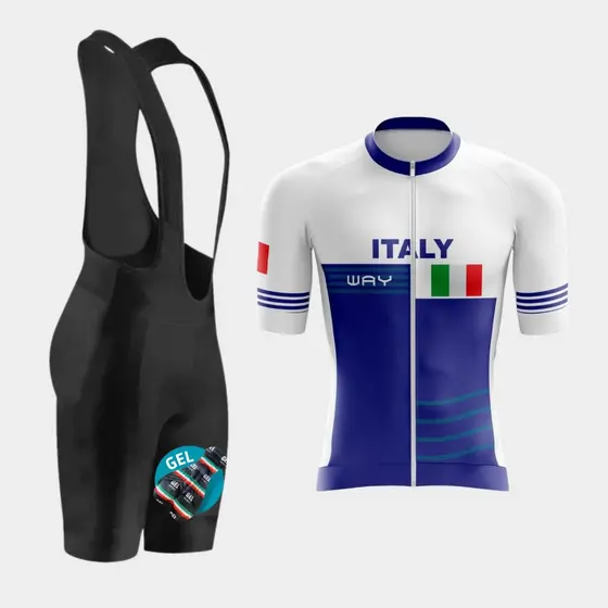 Roupa de Ciclismo Masculina Conjunto Bretele de Gel e Camisa Com Bolsos Way Bike