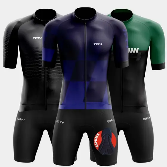 Conjunto Ciclismo Masculino Kit Camisa Premium Short Bermuda Acolchoado Espuma Bicicleta Pedalar