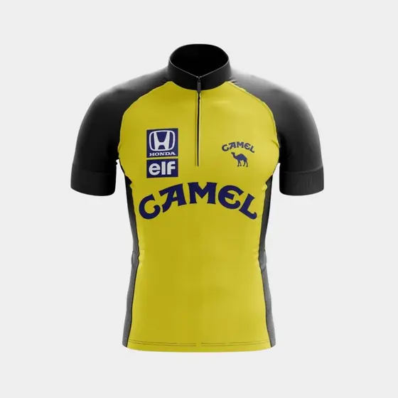 Blusa de Ciclismo Masculina Amarela Pro Manga Curta