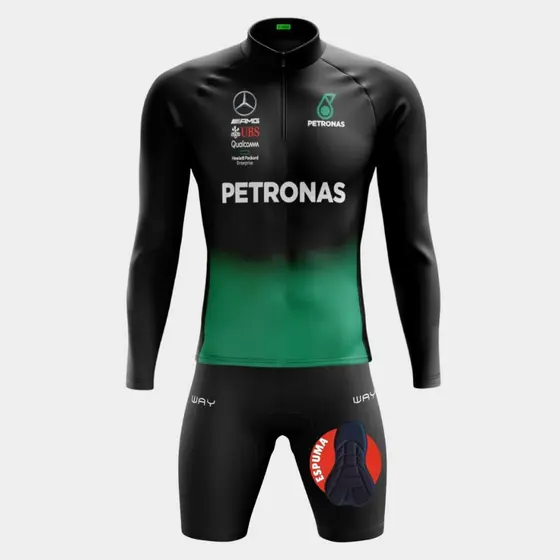 Roupa de Pedalar Masculina Conjunto Camisa e Bermuda Acolchoada Proteção Solar