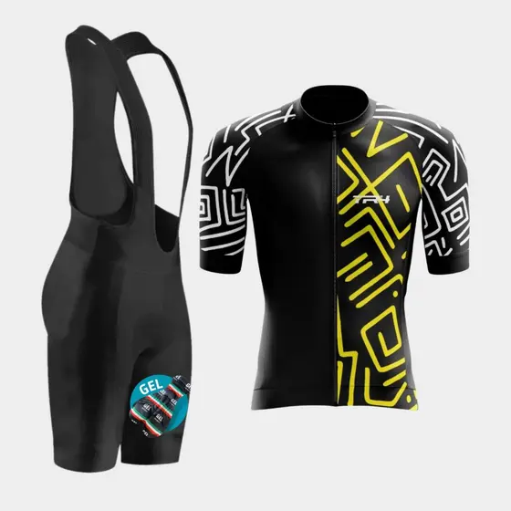 Kit Conjunto Ciclismo Masculino Bretelle Camisa Premium Bike Pedal Mtb