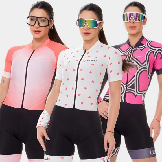 Macaquinho Ciclismo Feminino Macacão Forro Gel Alta Densidade Inverno Almofadado Roupa Bike