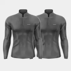Kit 2 Camisas Masculina UV Esporte Agro Pesca Motoboy Zíper
