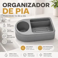 Organizador de Pia 3 em 1 – Porta Detergente, Sabão e Esponja