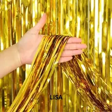 Cortina Metalizada LISA Kit 2/4 - 2m alturax1m  largura - Festa Decoração